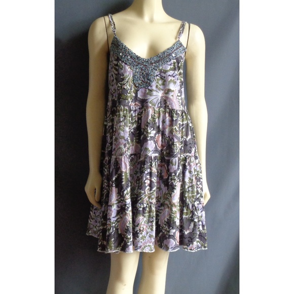 Free People Dresses & Skirts - Free People Tiered Beaded Sun Dress M
